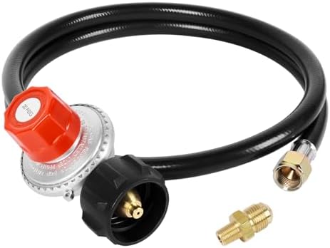 0-20 PSI Adjustable High Pressure Propane Regulator with Hose, 4FT Propane Tank