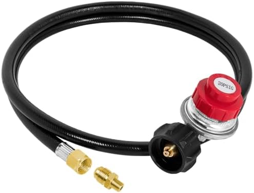 0-20 PSI Adjustable High Pressure Propane Regulator with Hose