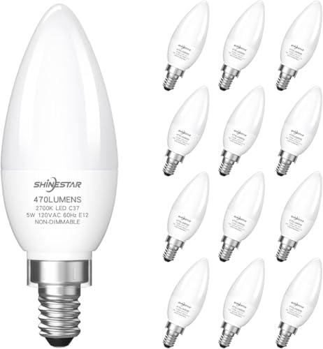 12-Pack Candelabra 40W Equivalent LED Light Bulbs