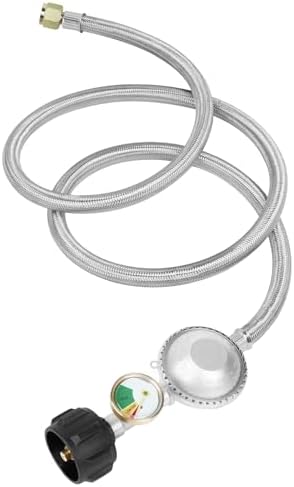 12FT Stainless Steel Braided Propane Regulator with Hose