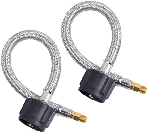12In RV Propane Hose 2 Pack, 1/4" Inverted Male Flare x QCC-1