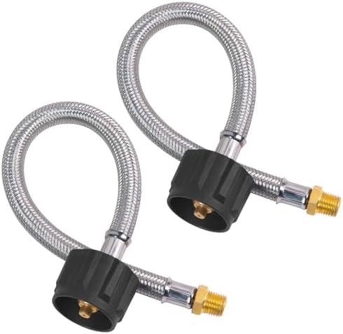 12In RV Propane Hose 2 Pack, 1/4" Male NPT x QCC1 Camper Gas