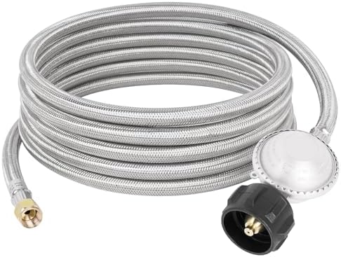 15 FT Stainless Steel Braided Propane Regulator with Hose