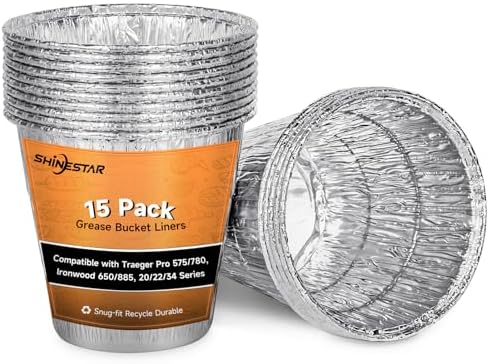 15 Pcack BAC407 Aluminum Grease Bucket Liner for Traeger