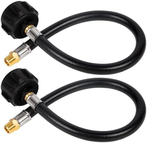 15In RV Propane Hose 2 Pack, 1/4" Male NPT x QCC1 Camper Gas