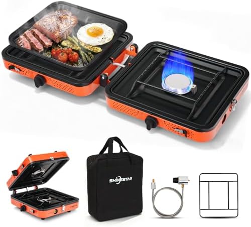 2 Burner Camping Stove, 17000 BTU Portable Propane Camp Stove