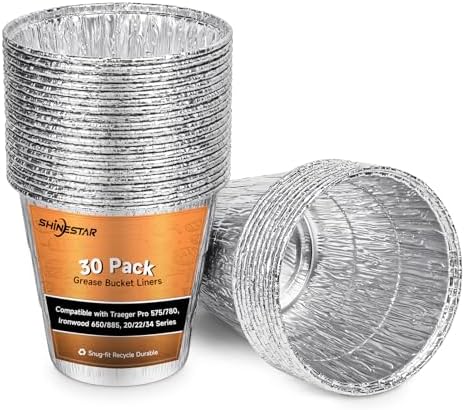 30 Pcack BAC407 Aluminum Grease Bucket Liner for Traeger