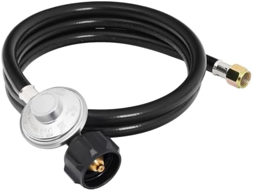 5 FT Gas Grill Regulator and Hose, 3/8" Female Flare