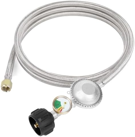 5FT Stainless Steel Braided Propane Regulator with Hose