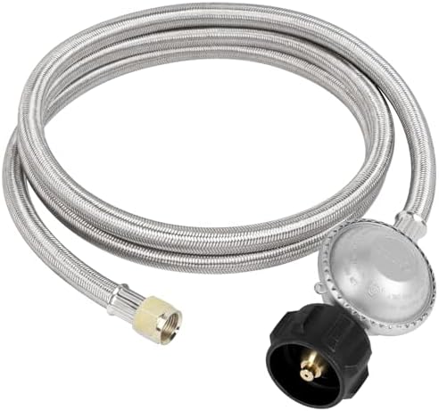 6 FT Stainless Steel Braided Propane Regulator with Hose