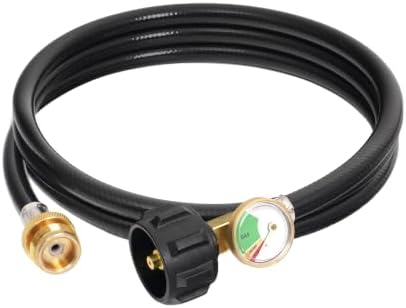 6ft Propane Hose Adapter 1lb to 20lb with Gauge, Triple Leak