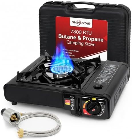 7800 BTU Dual Fuel Camping Stove, Propane Portable Gas Stove