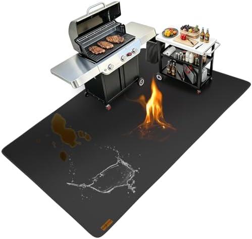 79X52 Inch Under Grill Mats for Outdoor Grill Deck Protection