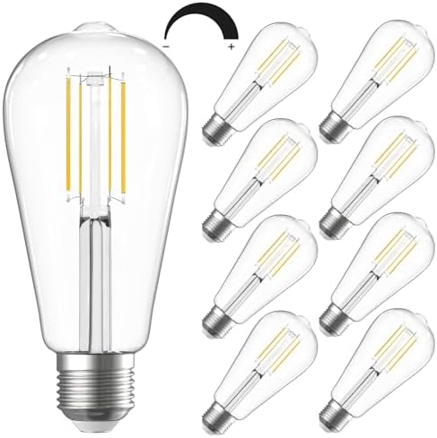 8-Pack Dimmable Vintage LED Edison Bulbs, 5.5W, 60W