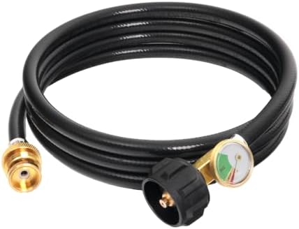 8ft Propane Hose Adapter 1lb to 20lb with Gauge, Coleman