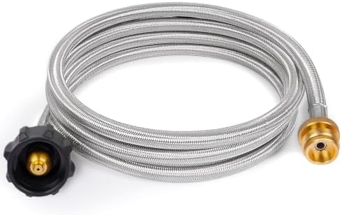 8FT Propane Tank Hose Adapter Stainless Steel Braided