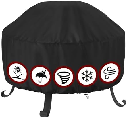 Fire Pit Cover Round 36 In, Outdoor Fire Pit Cover for 30-36