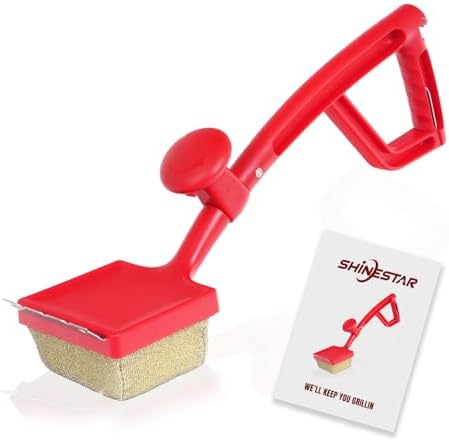 Grill Brush for Outdoor Grill with Aramid Fiber, Red